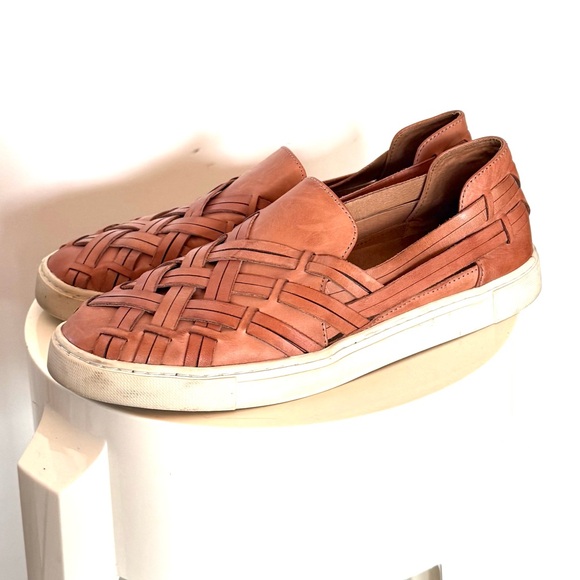 Frye Shoes - Frye Ivy Camel Leather Huarache Slip On Shoes